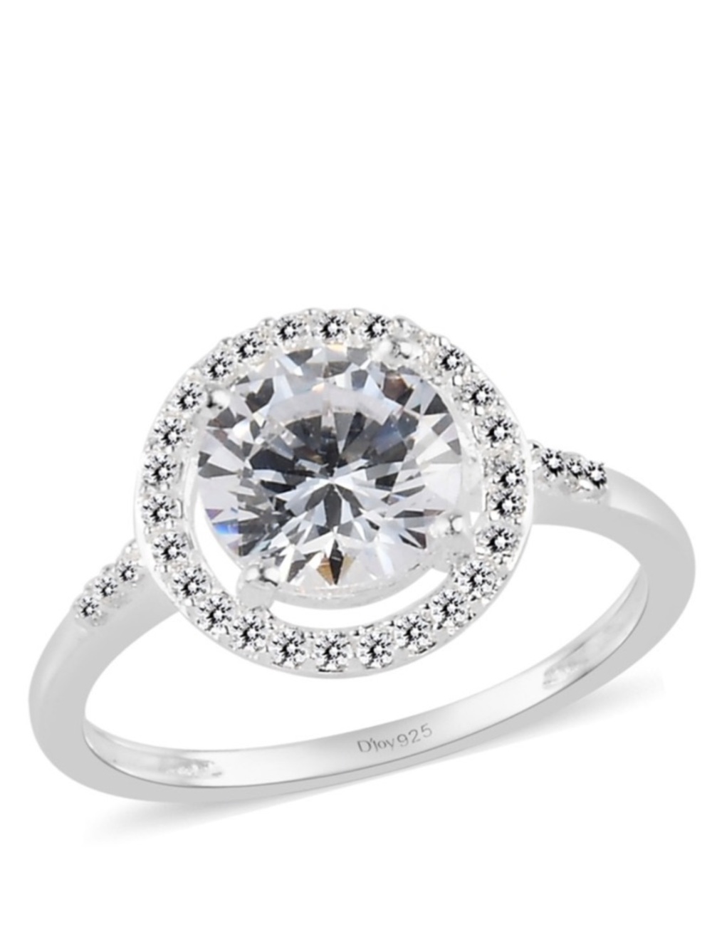 CZ Solitaire Ring In Sterling Silver